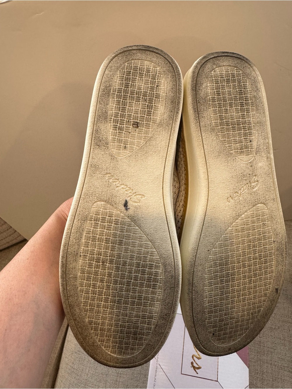 Skechers Cream Knit Lace-Up Slip-On Sneakers - Picture 5 of 6